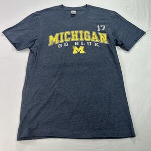 Michigan Wolverines Shirt Mens Small Go Blue Football Crew Neck Tee Adult